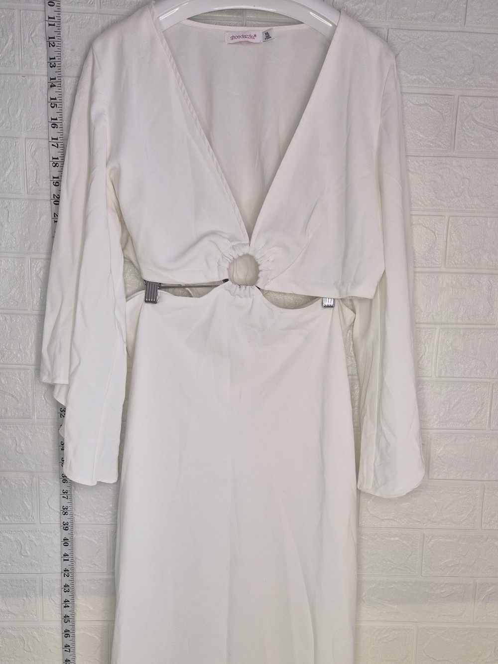 2XL Pure White Maxi Dress Cutout O Ring crop top Classic Summer Wedding Bell Slv